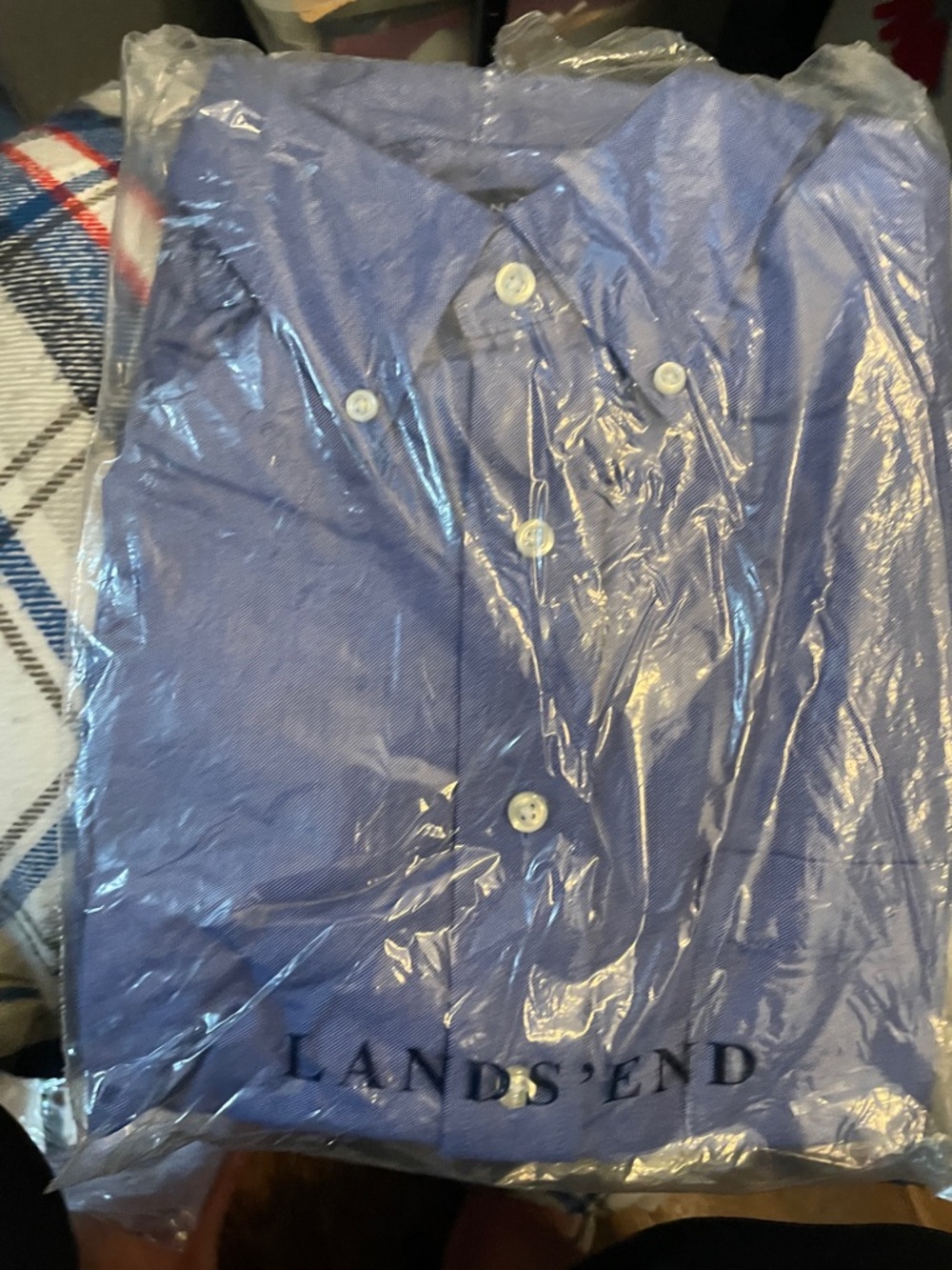 Lands' End Men’s Light Blue Dressed Shirt French Blue